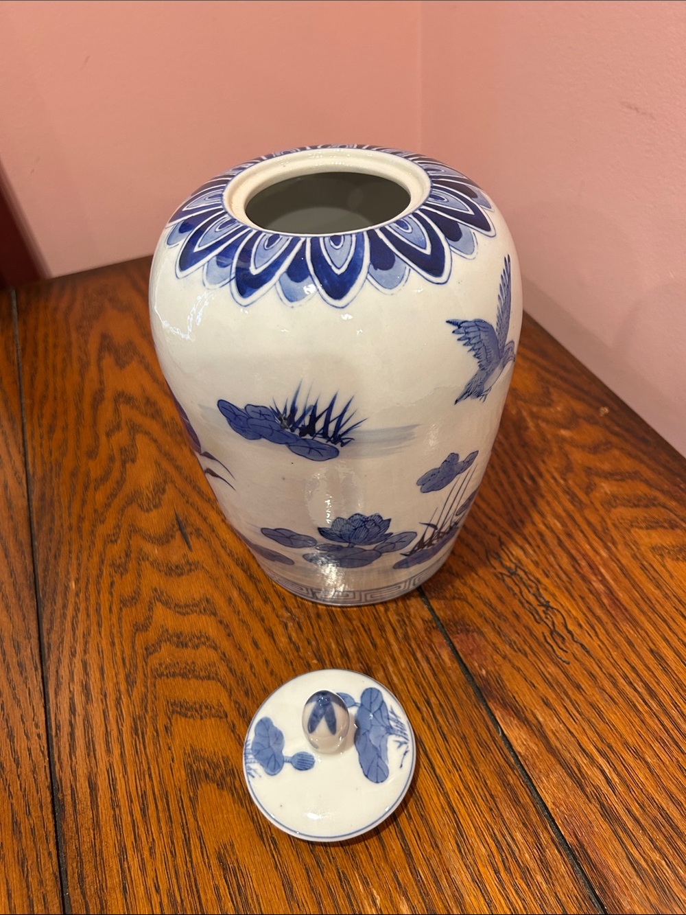 Blue and White Decorative Ceramic Ginger Jar - Home Art - Picture 8 of 9